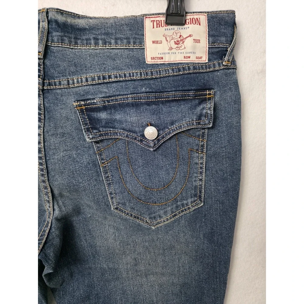 True Religion Billy Relaxed‎ Bootcut Jeans Mens 38x33.5 Blue Cowboy Western NWT